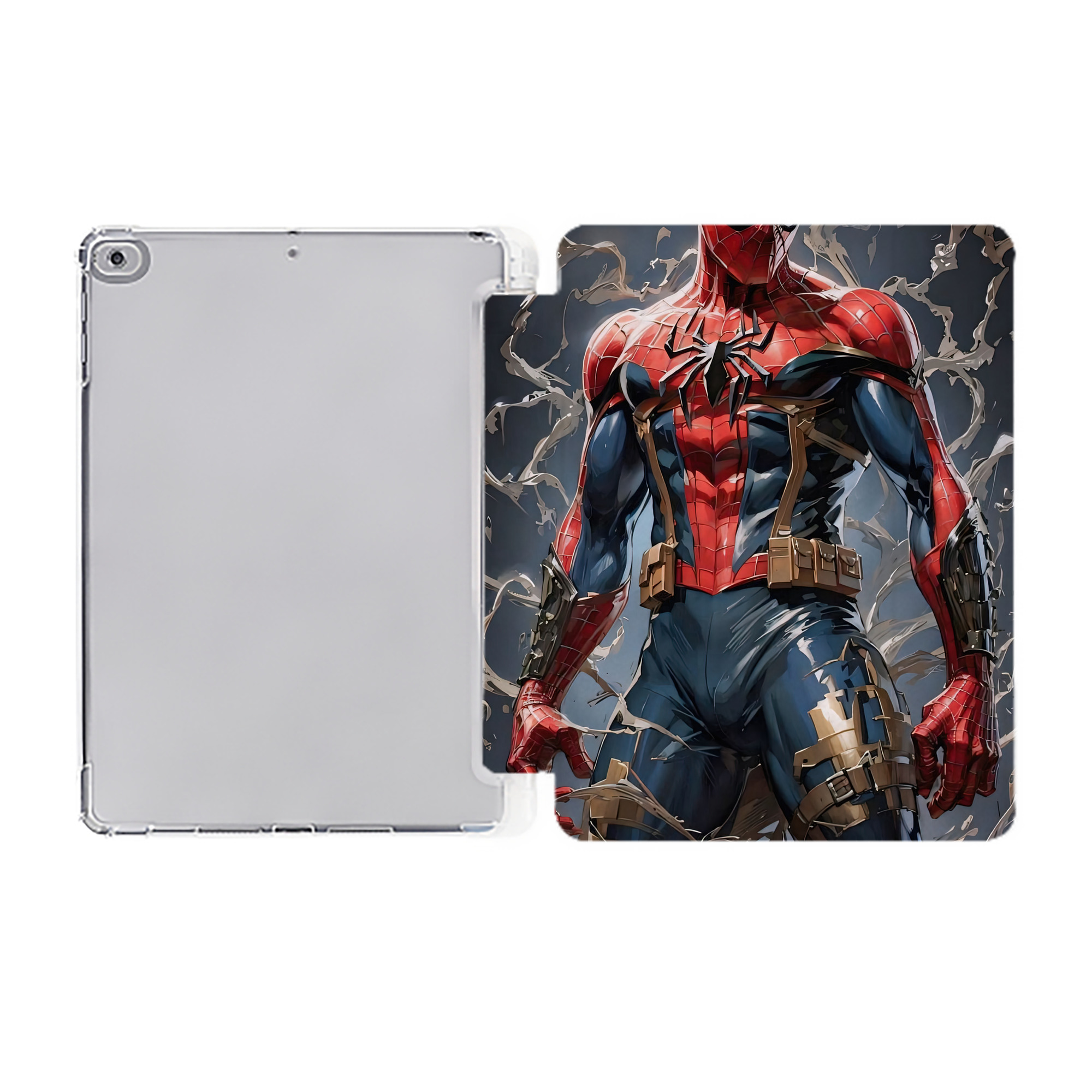 （画像用） Spider Man スパイダーマン IPad ケース ペン収納付き 三つ折りスタンド PUレザー×シリコン 対応機種9.5/10.5/10.9インチ